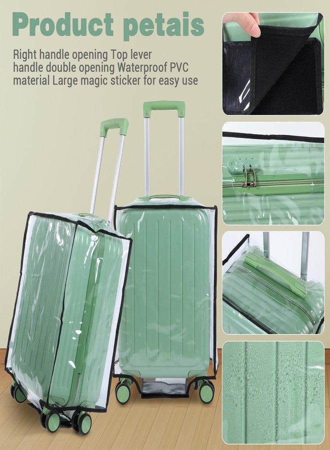 wutfuooo 4 Pieces Clear Luggage Cover PVC Suitcase Protector Waterproof Cover for Luggage Spinner Wheels Suitcase (20 Inches, 24 Inches, 28 Inches, 30 Inches) - Image 3